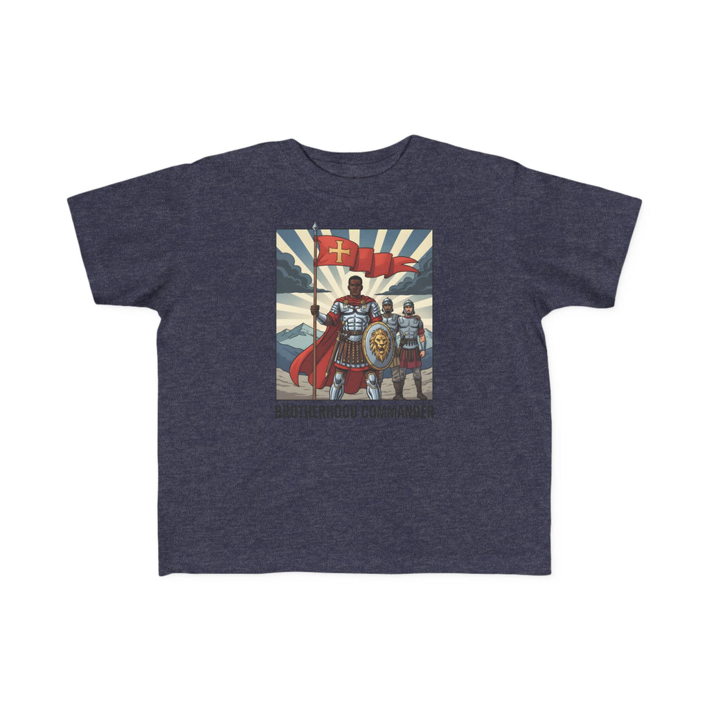 Camiseta infantil de Comandante de la Hermandad: divertida camiseta gráfica para niños, perfecta para jugar, regalar, cumpleaños o celebraciones.