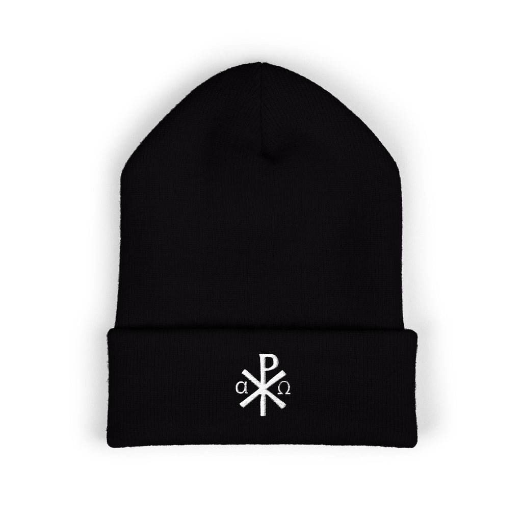 Gorro católico Chi Rho Alpha Omega - Gorro de invierno con cristograma cristiano