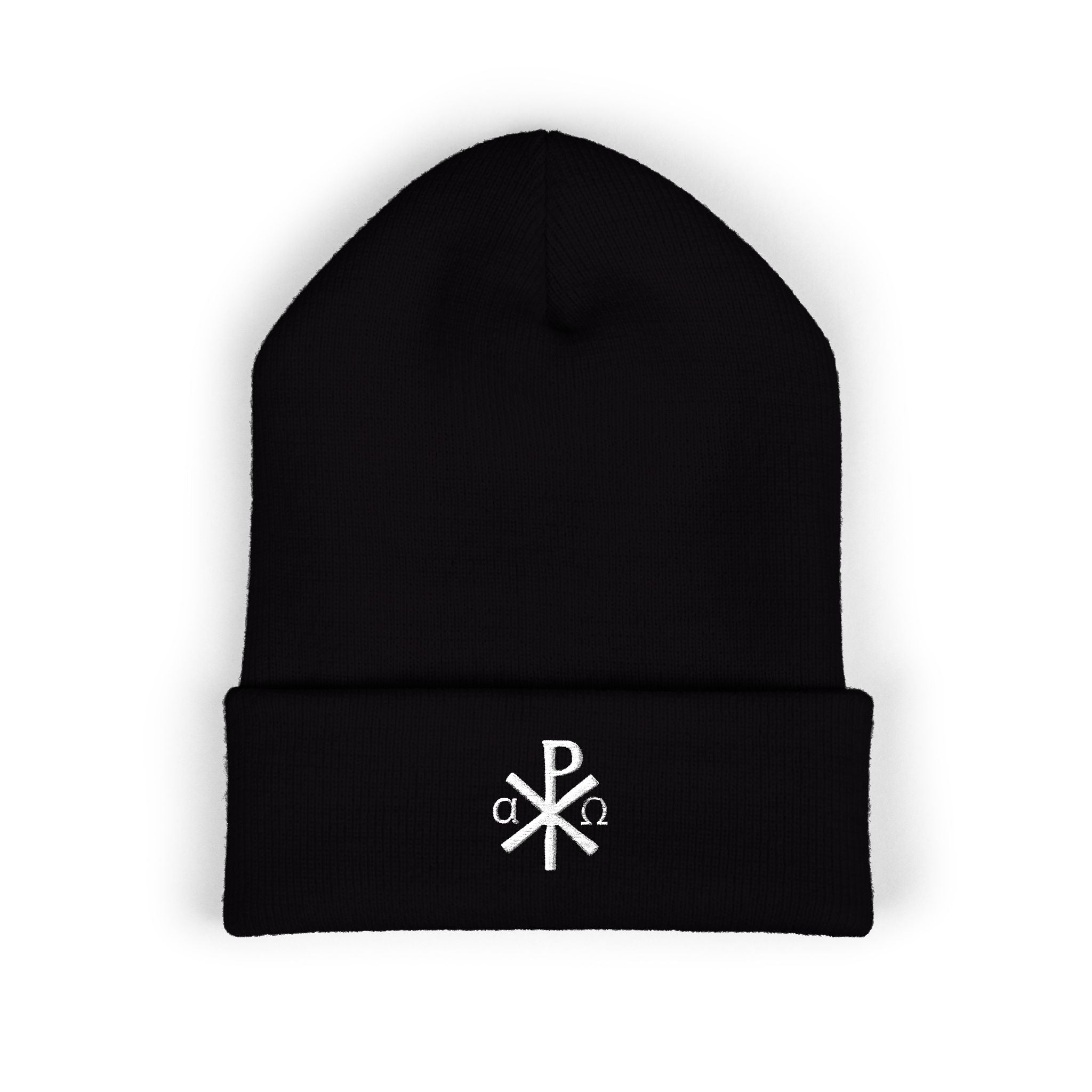 Chi Rho Alpha Omega Catholic Beanie - Christian Christogram Winter Hat