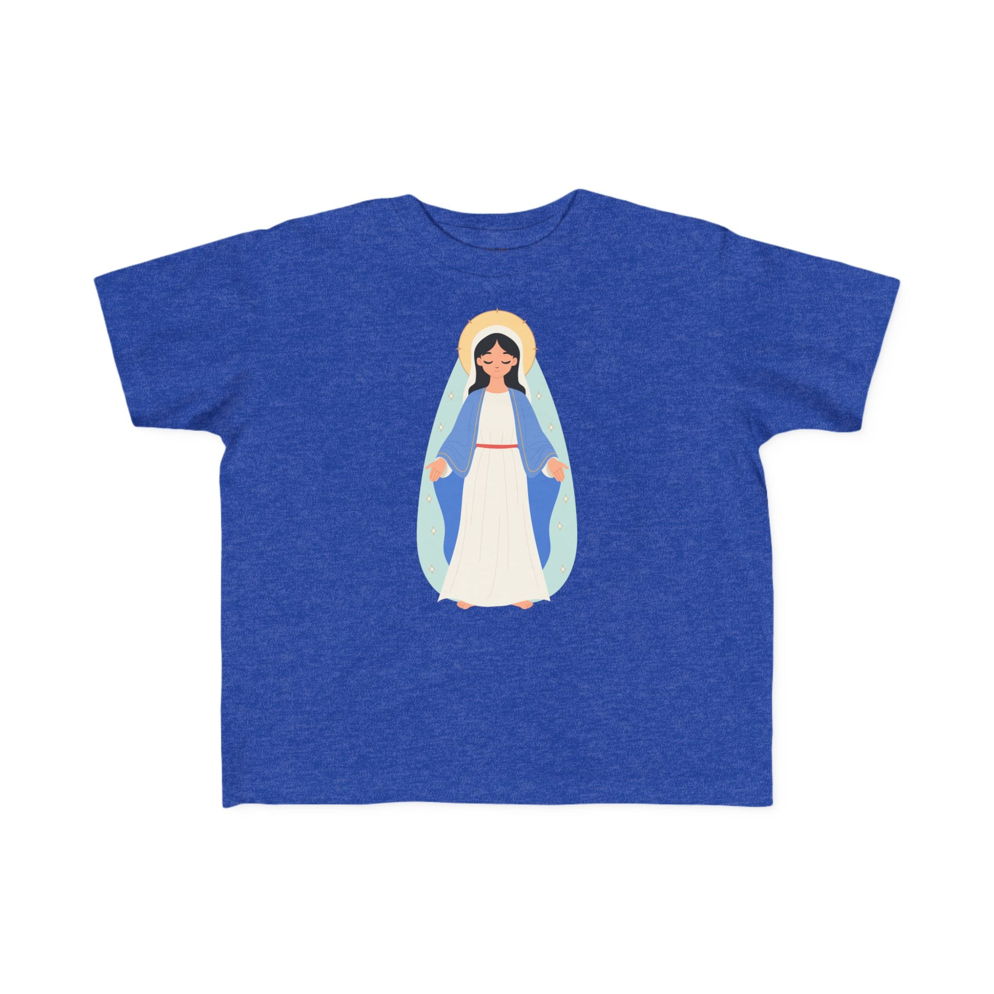 Camiseta de la Virgen María para niña | Camiseta católica suave para niña | Ropa infantil con inspiración religiosa