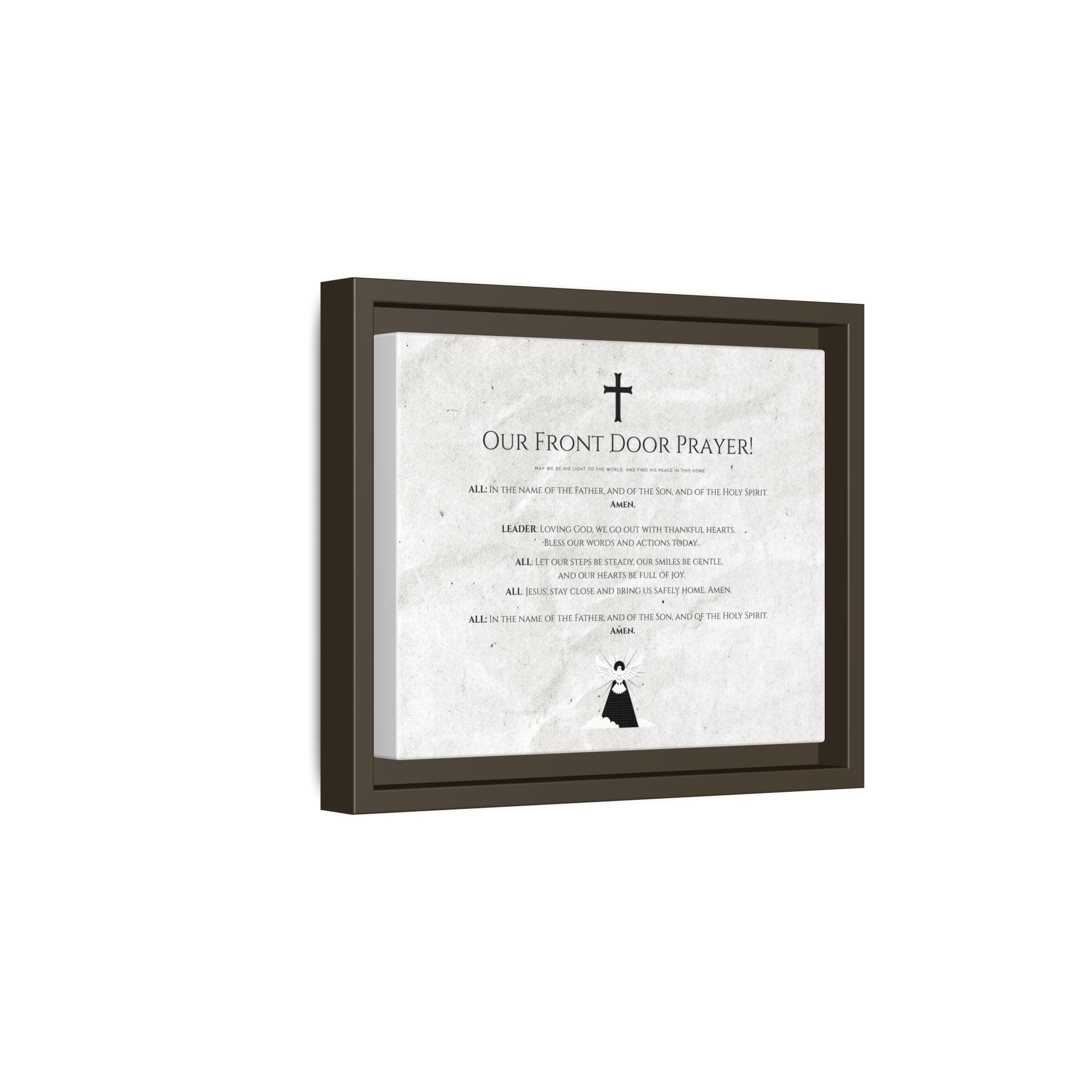 Lienzo mate enmarcado – “Oración desde la puerta de entrada”