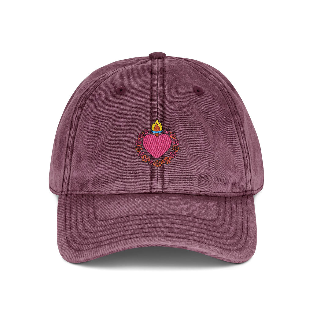 Vintage Sacred Heart Embroidered Baseball Cap | Catholic Cap