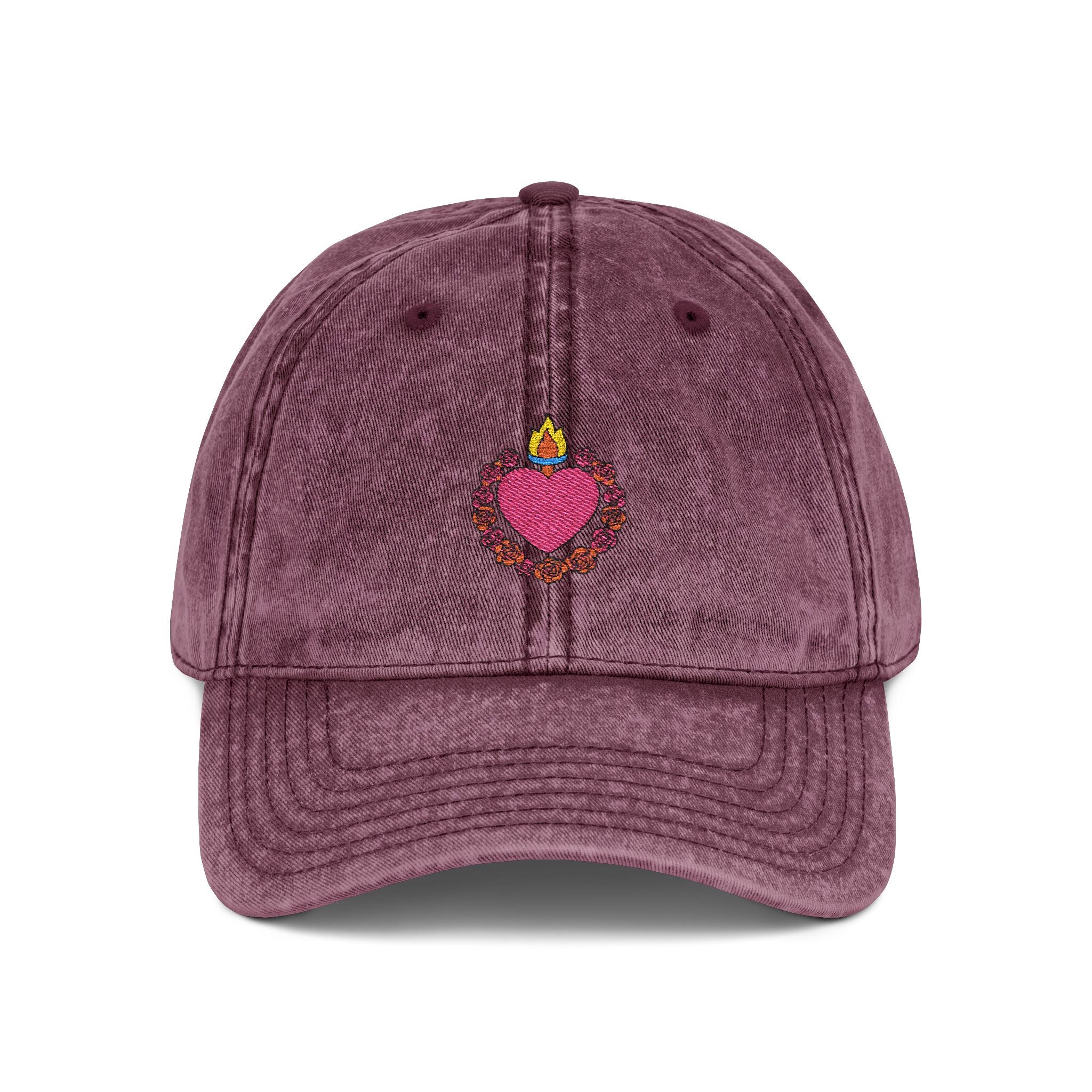 Gorra de béisbol vintage bordada con el Sagrado Corazón | Gorra católica 