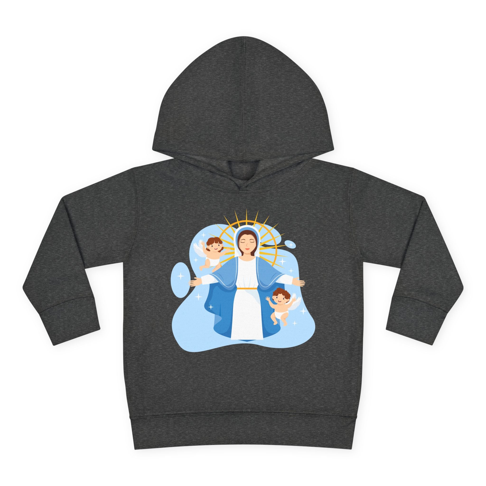 Sudadera con capucha de la Virgen María y los Querubines para niña | Suéter inspirado en la fe para niña | Ropa católica acogedora