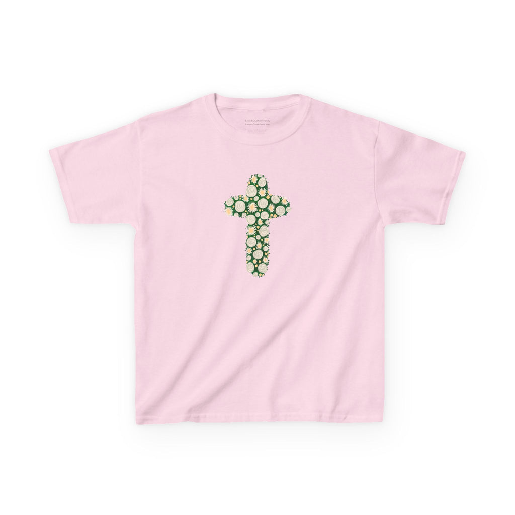 Camiseta infantil con cruz | Camiseta cristiana inspirada en la fe para niñas