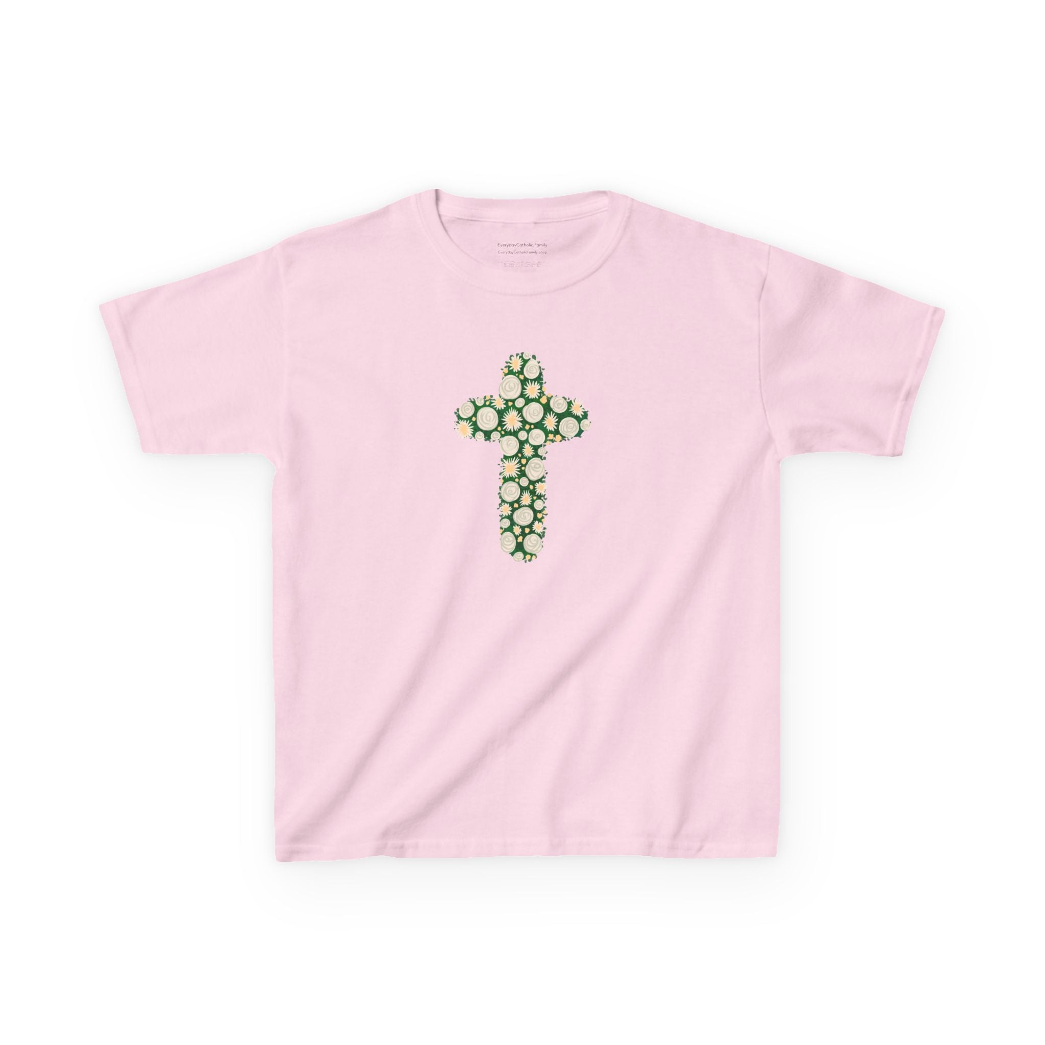 Camiseta infantil con cruz | Camiseta cristiana inspirada en la fe para niñas