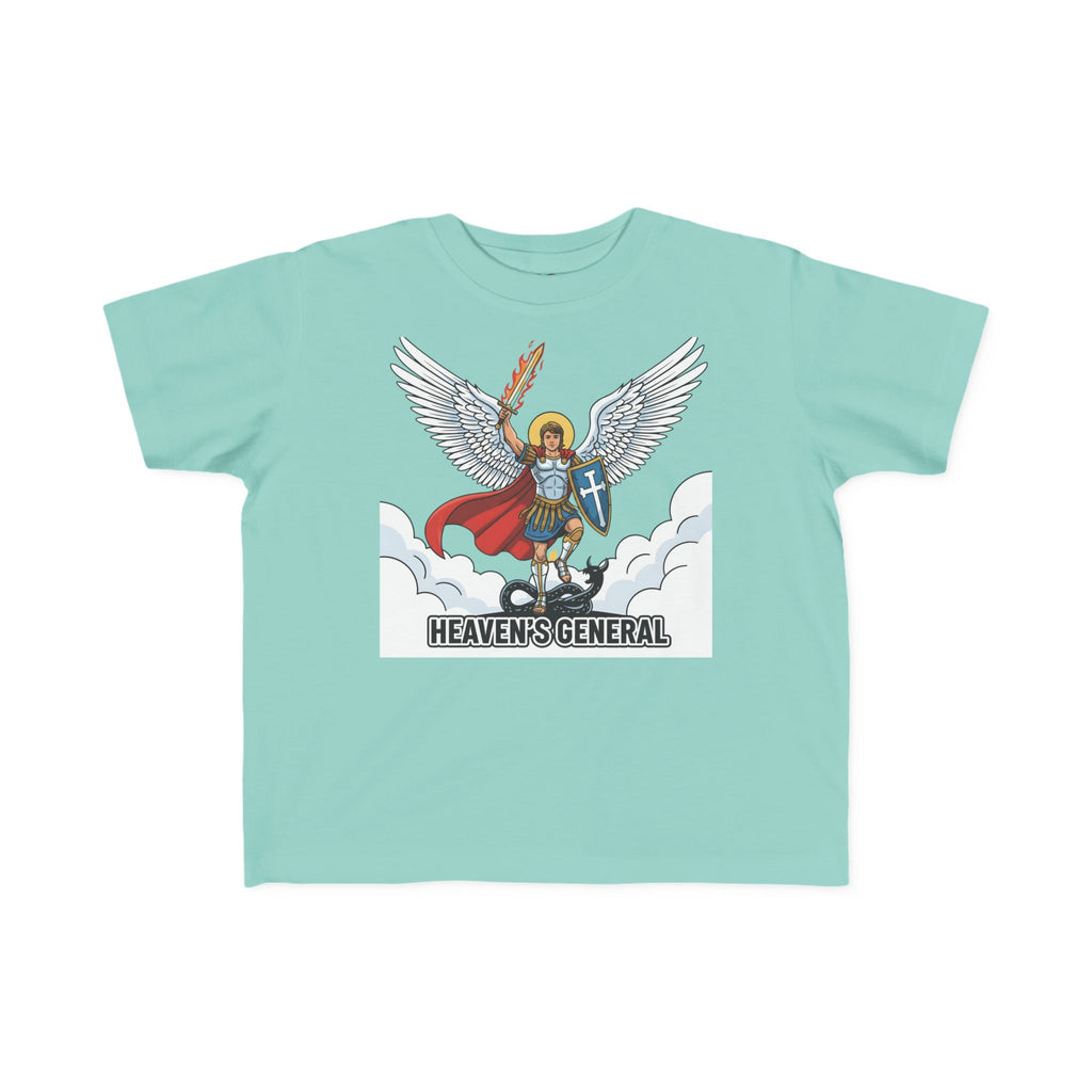 Camiseta de San Miguel Arcángel para niño | Camiseta cristiana Heaven's General para niño