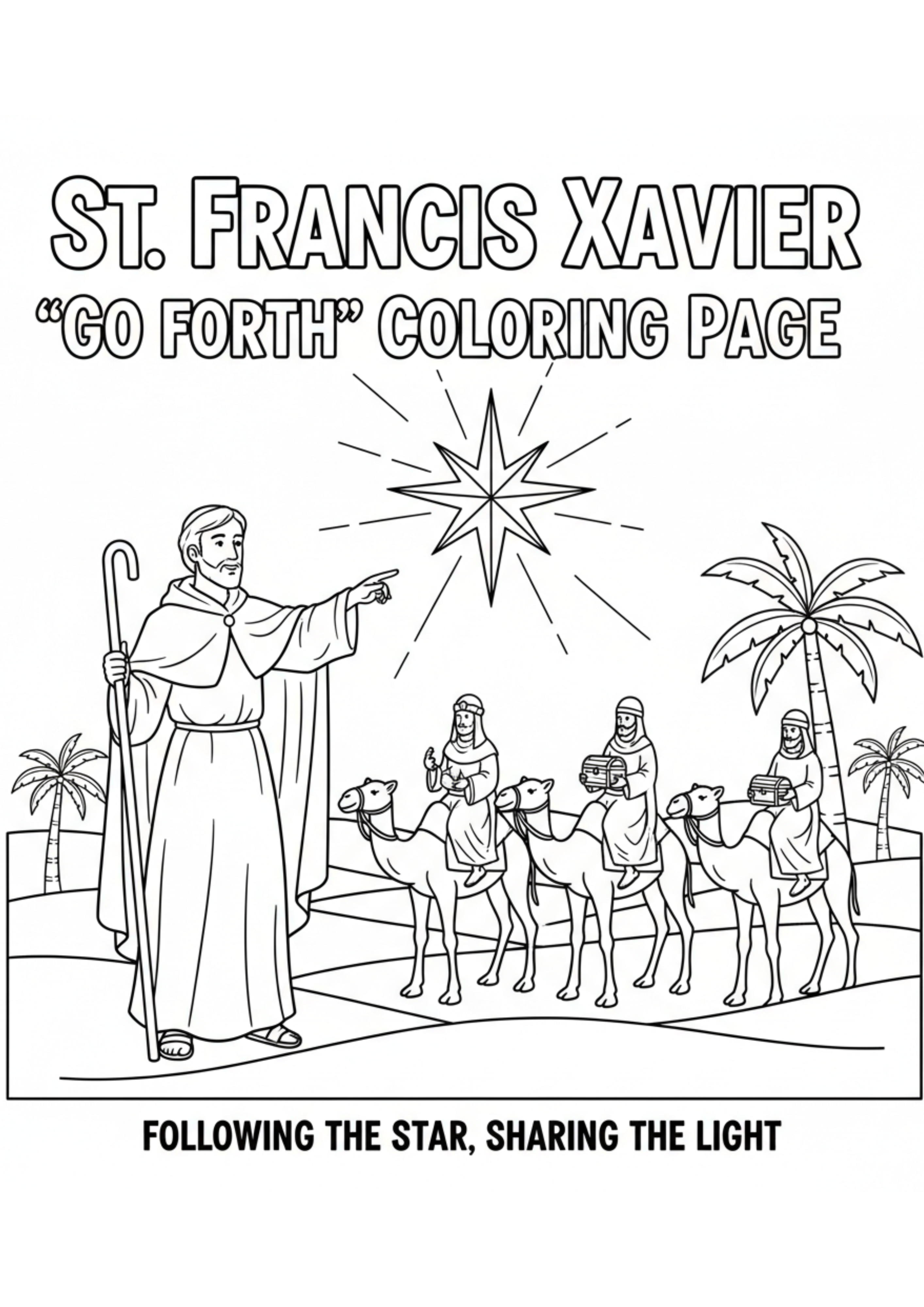 Francis Xavier Coloring Page for Advent