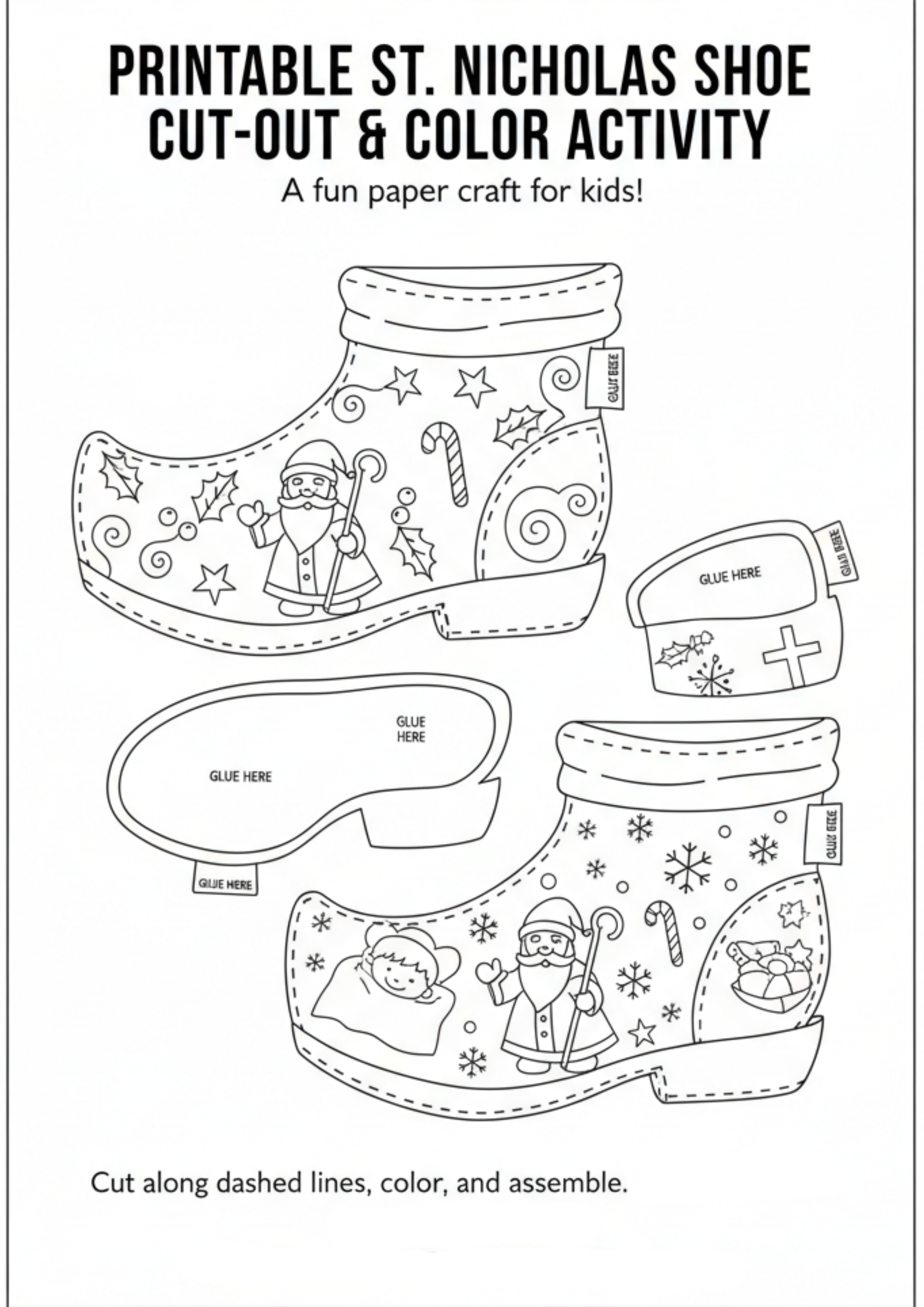 St. Nicholas Shoe Cut-out and Color
