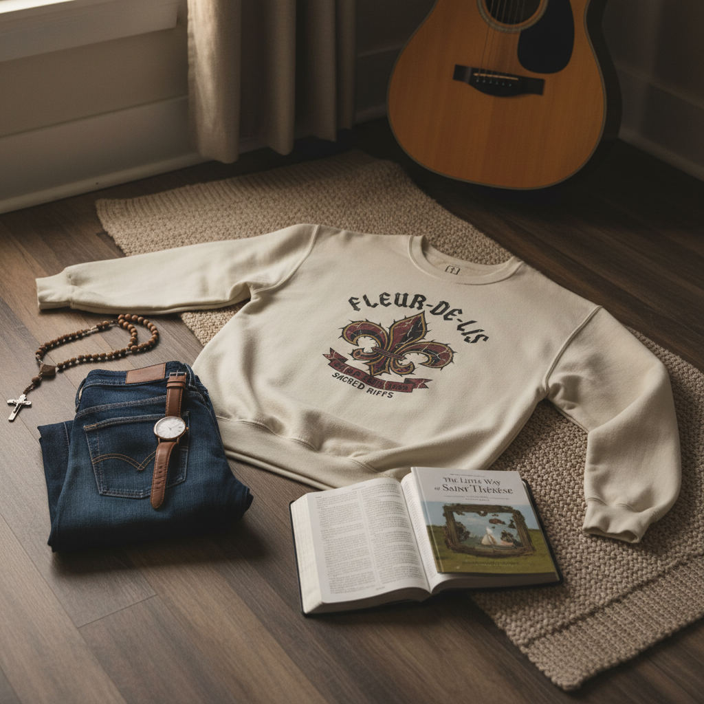 Fleur-de-Lis Sweatshirt | 'Sacred Riffs' Vintage Tour