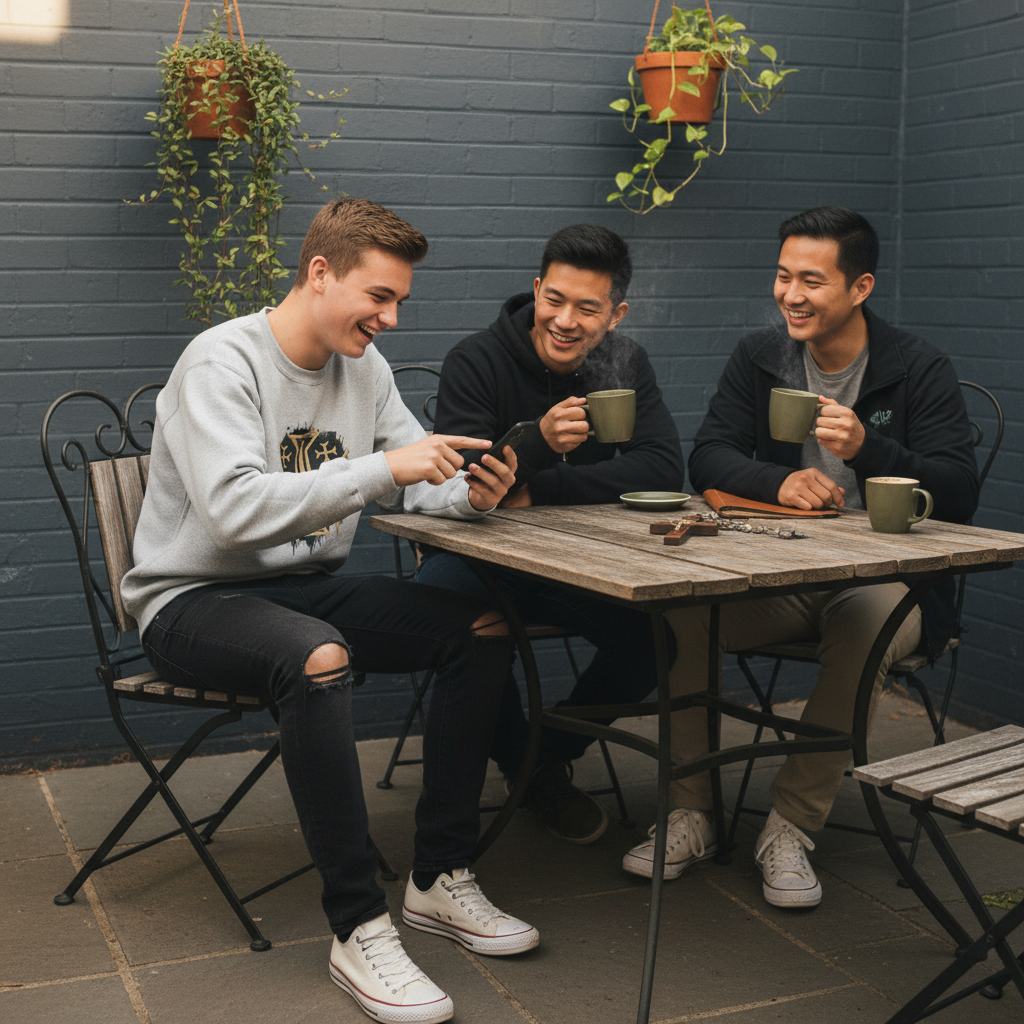 Modern Jerusalem Cross Crewneck Sweatshirt | Catholic Faith Apparel