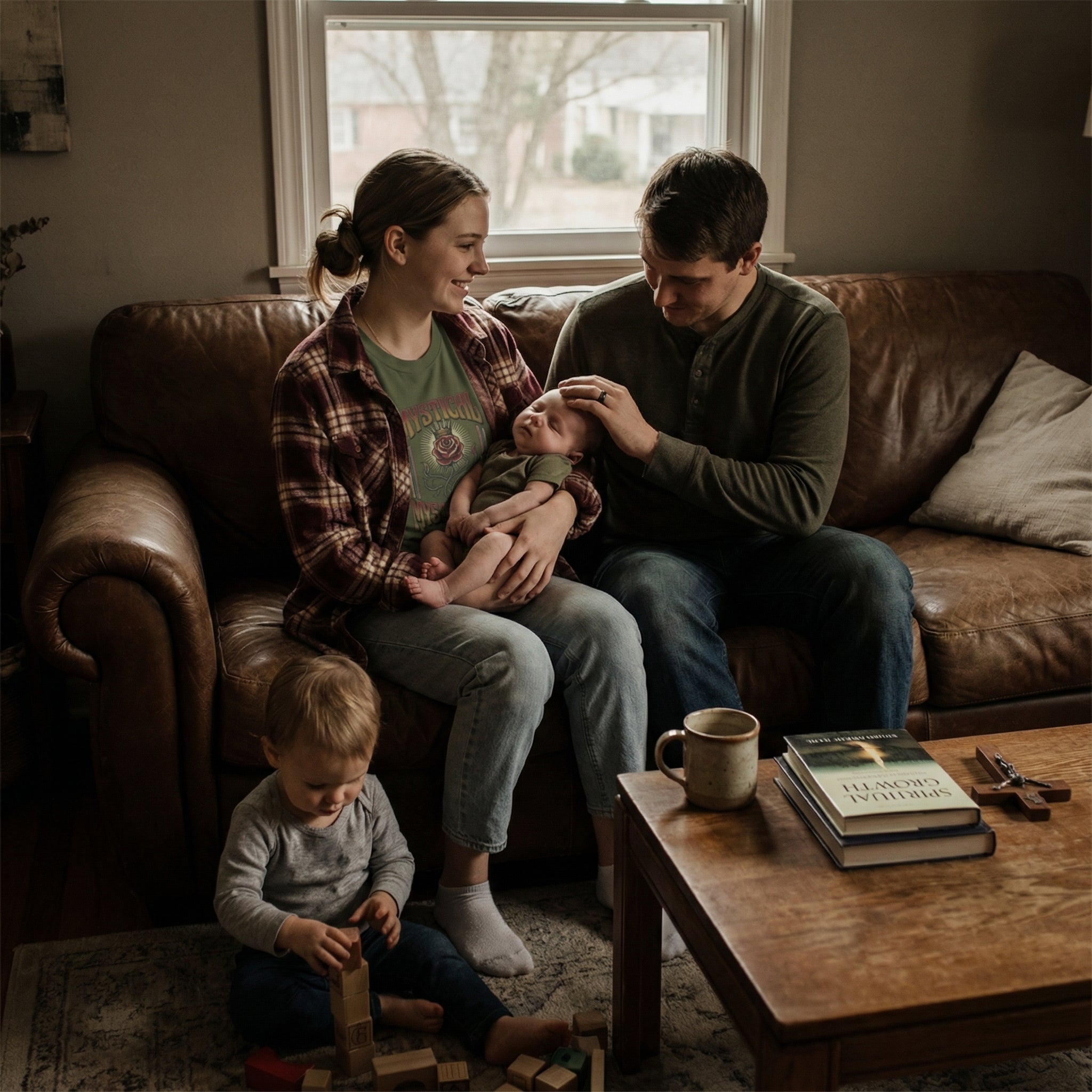 Mystical Rose Vintage Crewneck Sweatshirt | Catholic-Inspired Comfort