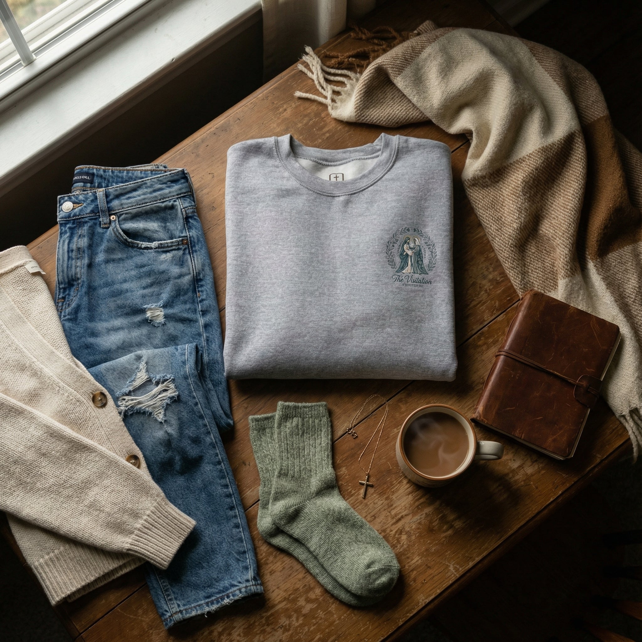 Vintage Our Lady of the Visitation Catholic Crewneck Sweatshirt