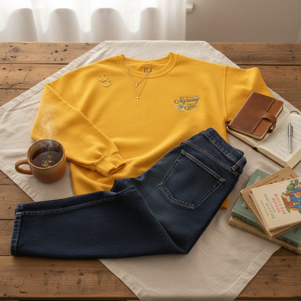 Morning Star Catholic Crewneck Sweatshirt for Women