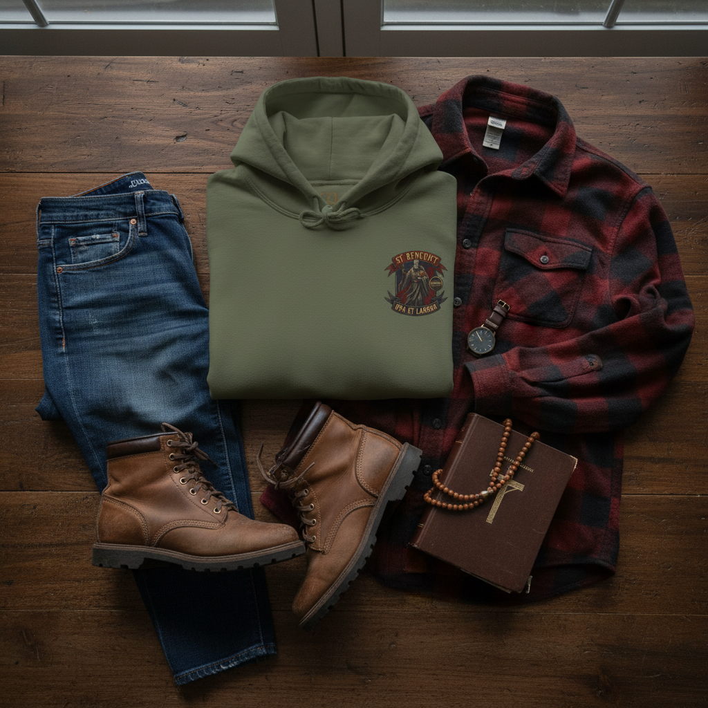 St. Benedict Ora et Labora Catholic Hoodie - Everyday Faith Apparel