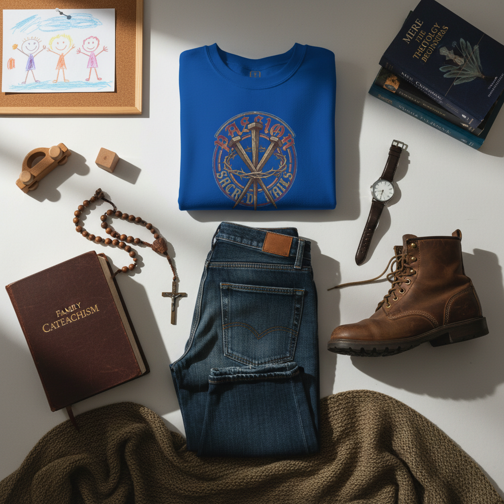 Sacred Nails Crewneck Sweatshirt - Authentic Catholic Apparel for Men