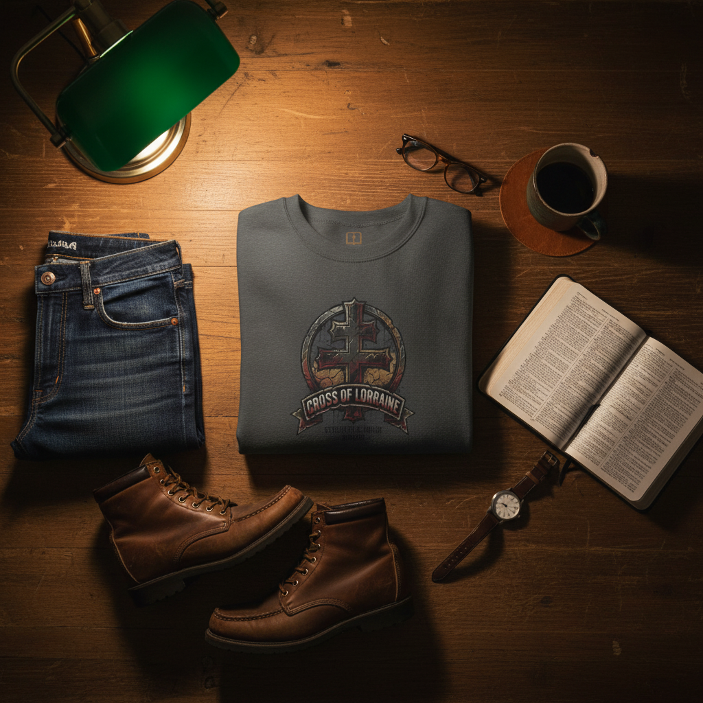 'Cross of Lorraine' Sweatshirt | Catholic Strength and Honor