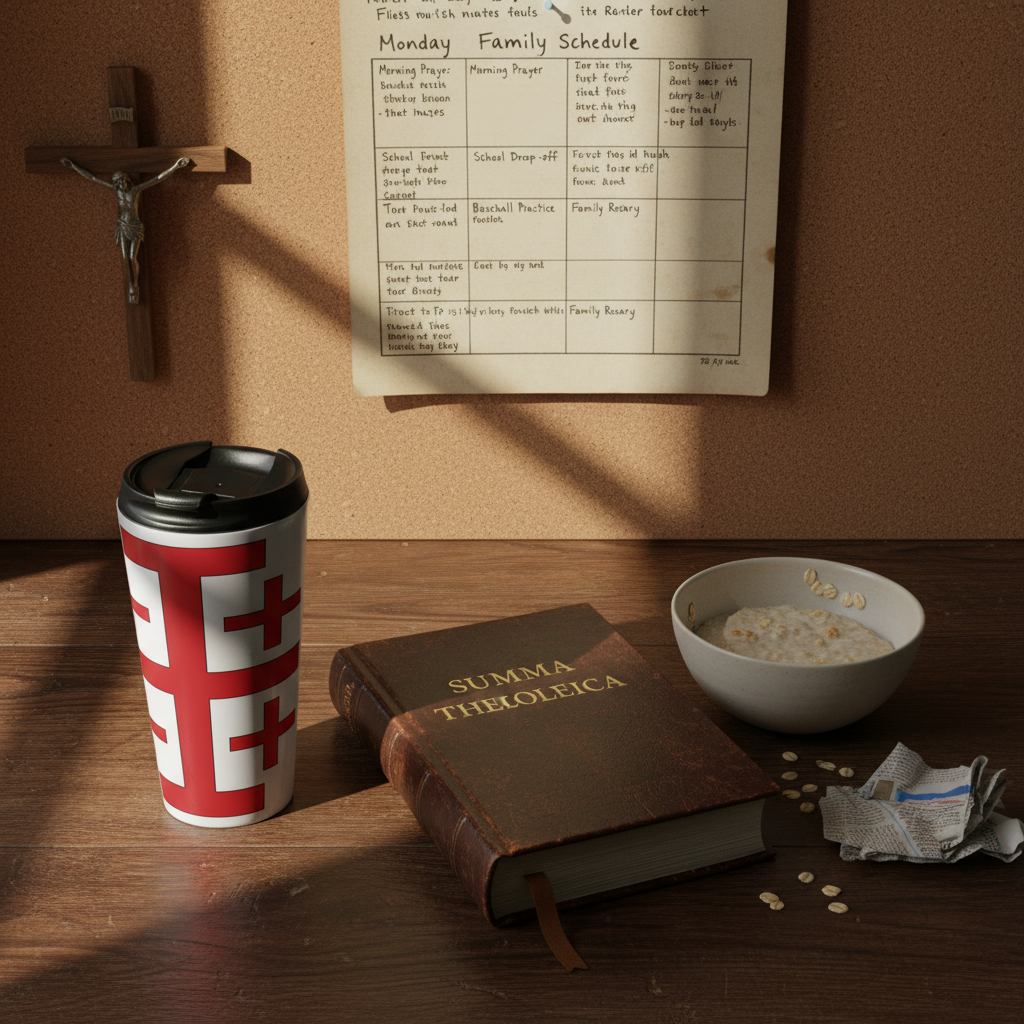Taza de viaje de acero inoxidable con la cruz de Jerusalén - Vaso Crusader's Faith