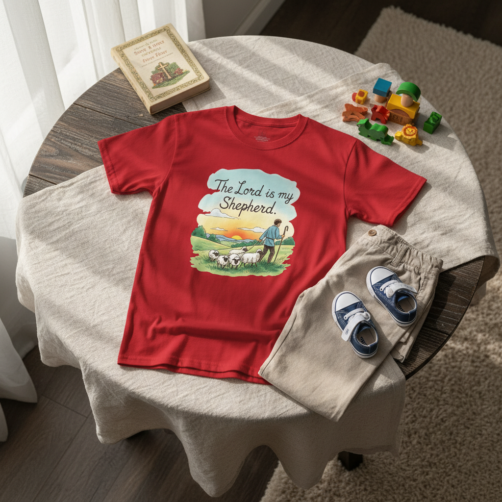 Camiseta cristiana para niños «El Señor es mi pastor»