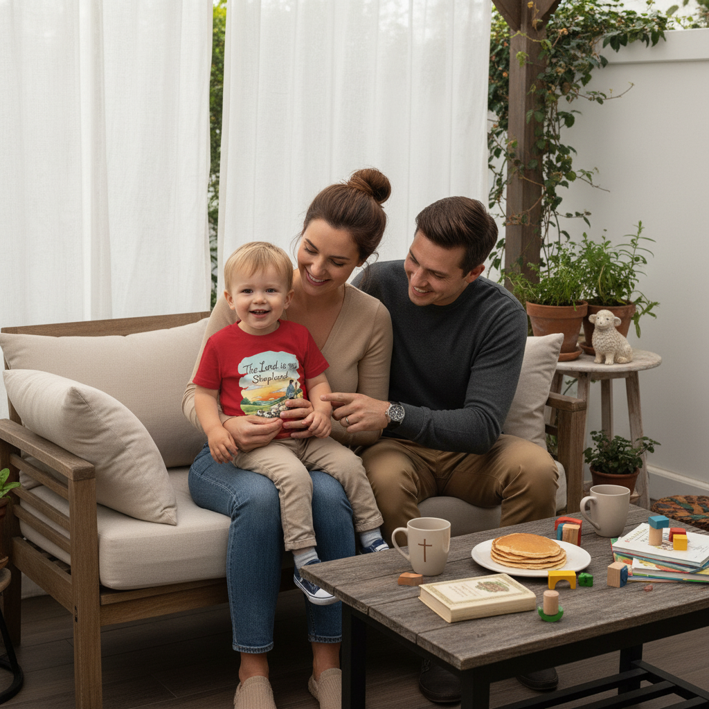 Camiseta cristiana para niños «El Señor es mi pastor»