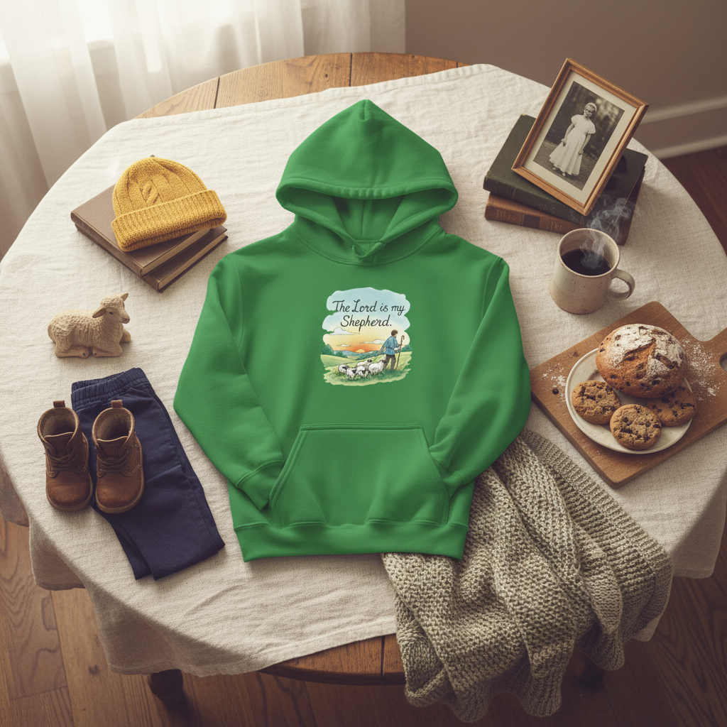 Sudadera con capucha juvenil: "El Señor es mi pastor" Sudadera cristiana para niños