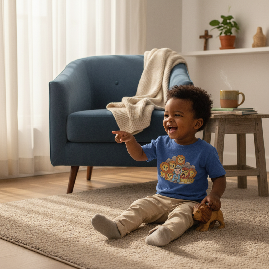 Faithful Daniel in the Lions' Den Kids' Tee | Catholic Story Shirt