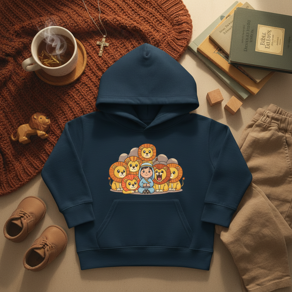 Sudadera con capucha para niños pequeños de Daniel en el foso de los leones | Ropa católica para niños 