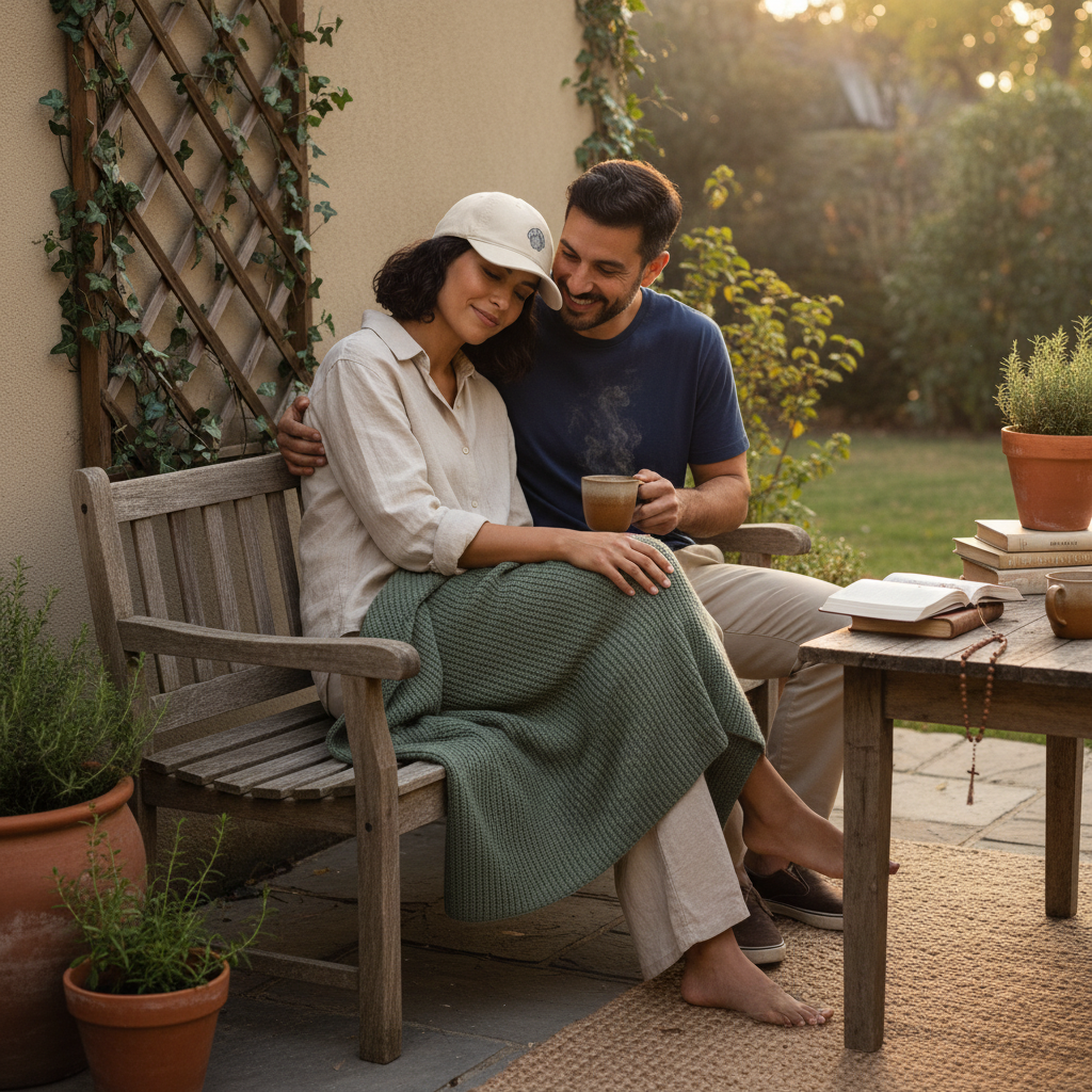 Gorra de algodón orgánico con concha de Santiago Peregrino | Gorras católicas 