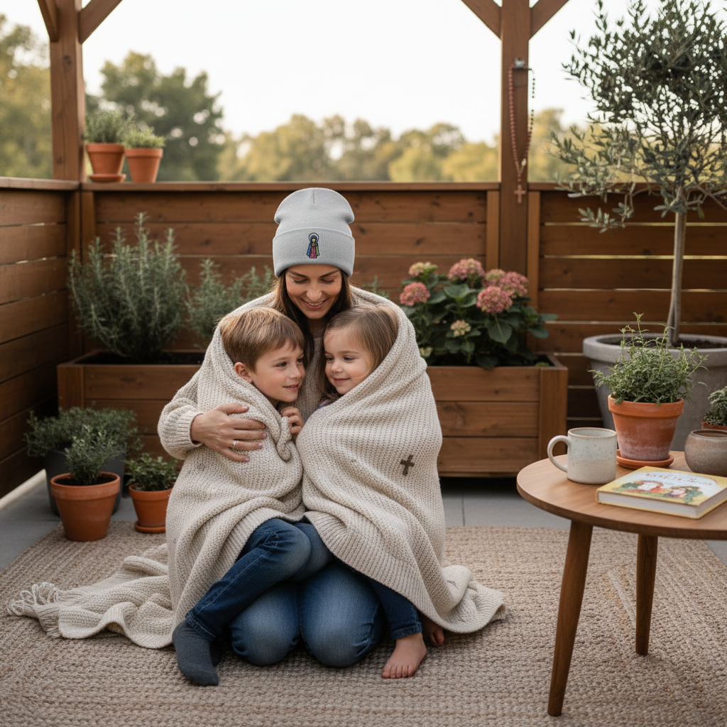 Gorro bordado con la Devoción Mariana: un gorro acogedor con la fe católica