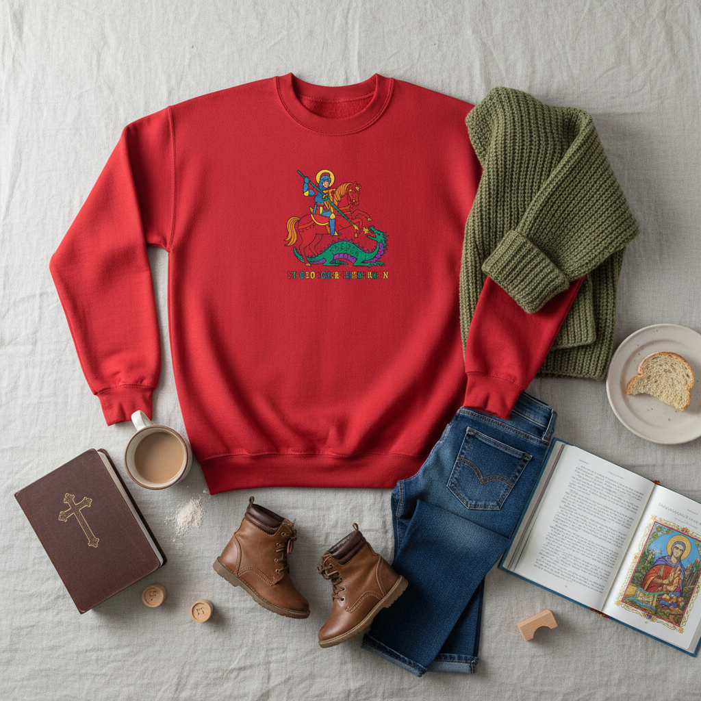 Sudadera juvenil de San Jorge y el Dragón | Ropa Católica para Niños con Valor 