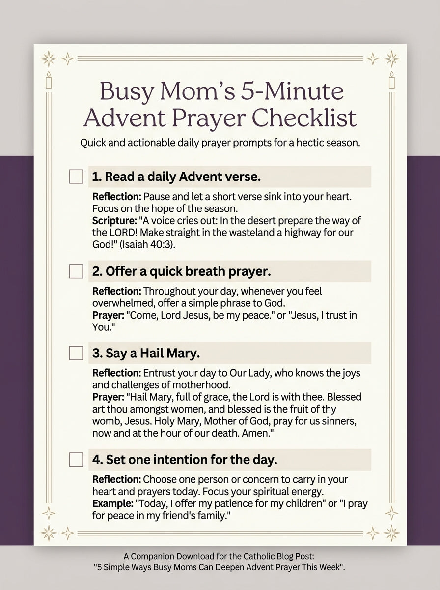 Prayer Jar of Gratitude, and 5 Minute Advent Prayer Checklist